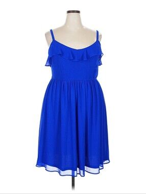 torrid Electric Blue Ruffle Mini Dress